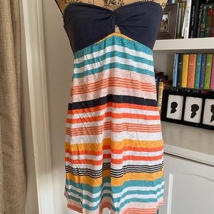 Roxy strapless striped dress tie in the back